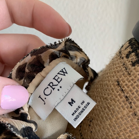 J. Crew Factory Leopard Ruffle Tie-neck Top - Picture 7 of 8